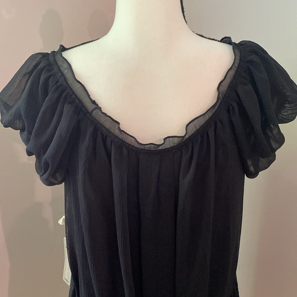 NWT Lucca Couture L black mini dress sweet girl dark Academia goth embellished - Picture 8 of 16